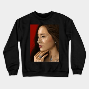 Realistic portrait of Krystal Jung Crewneck Sweatshirt